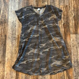 Camo Print V-Neck Women's Dress